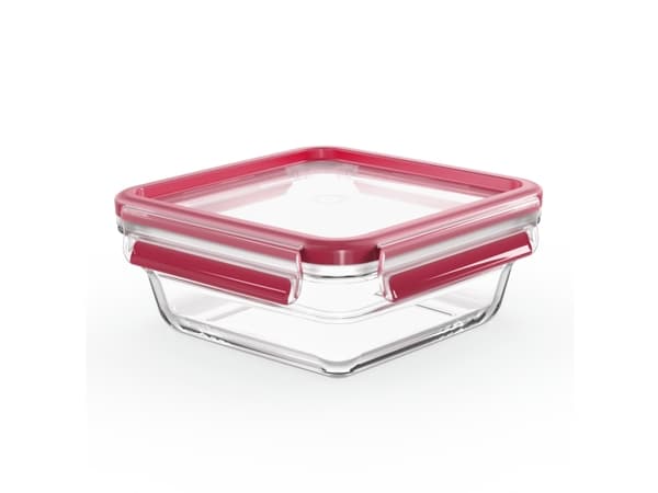 Tefal MasterSeal N1041410, Laatikko, Neliö, 0,8 L, Läpinäkyvä, Punainen, Lasi, 420 °C