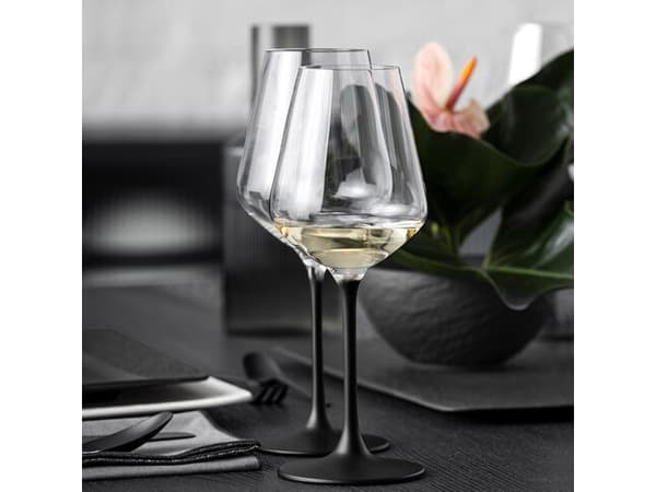 Villeroy & Boch 1137988120, Hvit-vin glass, Fløyte glass, Krystall, Glass, Sort, Gjennomsiktig, 380 ml, 9 cm