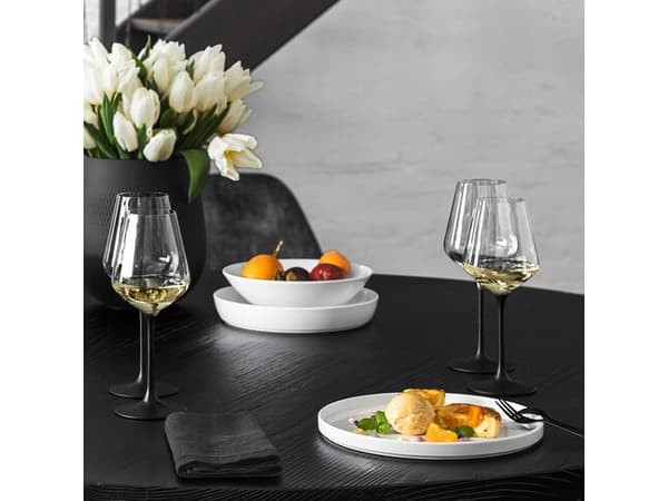 Villeroy & Boch 1137988120, Hvit-vin glass, Fløyte glass, Krystall, Glass, Sort, Gjennomsiktig, 380 ml, 9 cm