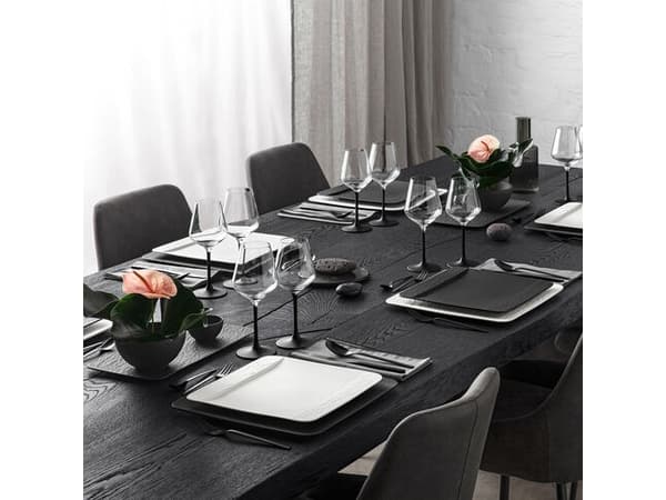 Villeroy & Boch 1137988120, Hvit-vin glass, Fløyte glass, Krystall, Glass, Sort, Gjennomsiktig, 380 ml, 9 cm