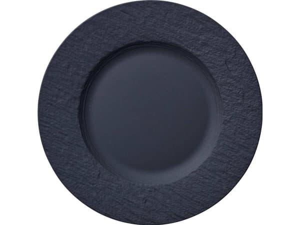 Villeroy & Boch Manufacture Rock, Middagstallerken, Rund, Porselen, Sort, 22 cm, 220 mm