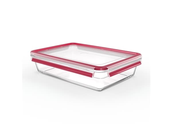 Tefal MasterSeal N10412, Boks, Rektangulær, 3 l, Gjennomsiktig, Rød, Glass, 420 °C