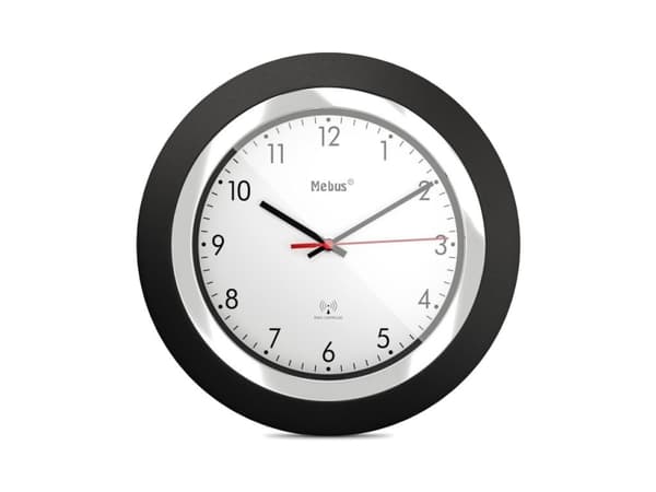 Mebus 19451, Vägg, Digital clock, Rund, Svart, Vit, Plast, Modern