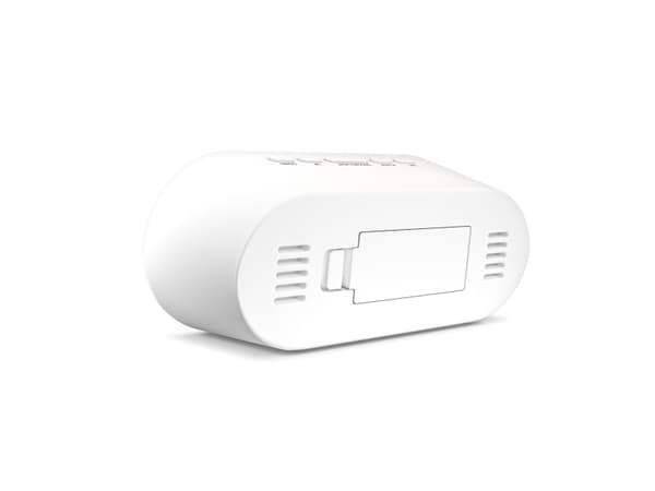 Mebus 25808, Digital vekkerklokke, Oval, Hvit, F, °C, Blå, Batteri