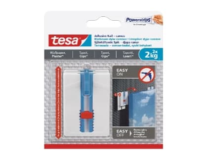 TESA 77779-00500-00, Innendørs, Bildekrok, Hvit, 2 kg, Malt vegg, Gips, Rektangel