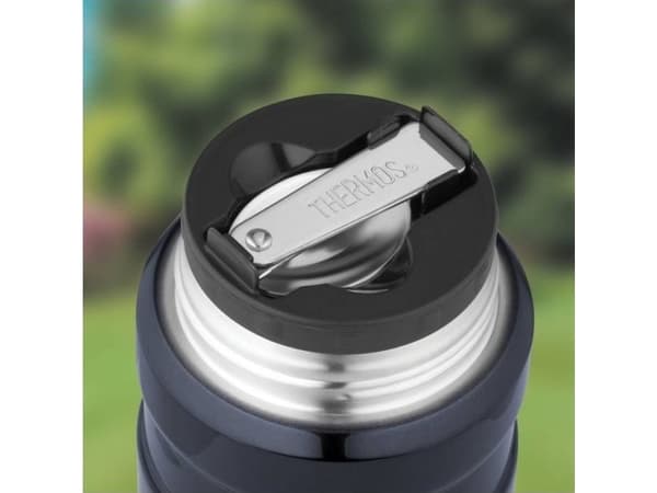 Thermos for food with folding spoon and cup - military green 470 ml