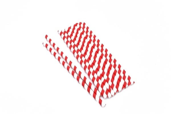 Paper Straws 8X210mm Striped Okko 20Pcs