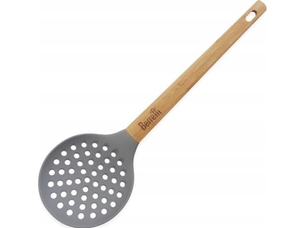 ŁYŻKA CEDZAKOWA SILOKON Z BAMBUSEM BR-6484 capser