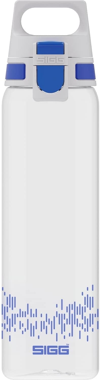 SIGG drinking bottle Total Clear One MyPlanet "Blue" 0.75L (transparent/dark blue, one-hand closure ONE)