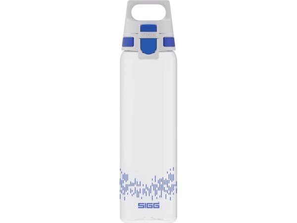 SIGG drinking bottle Total Clear One MyPlanet "Blue" 0.75L (transparent/dark blue, one-hand closure ONE)