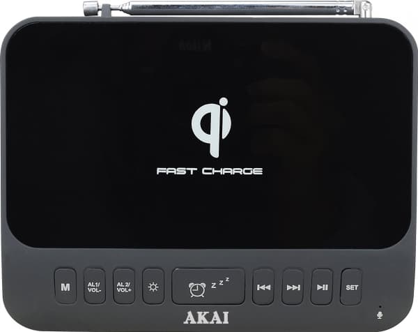 Aiwa klokkeradio Klokkeradio med AKAI ACRB-1000 trådløs lader