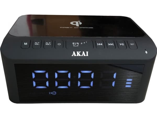 Aiwa klokkeradio Klokkeradio med AKAI ACRB-1000 trådløs lader