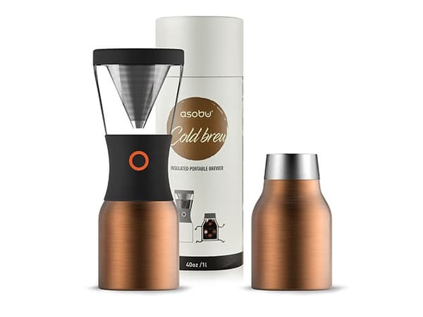 Asobu Cold Brew, Kaffebryggare för kallt kaffe, Svart, Koppar, Koppar, Rostfritt stål, 1 styck