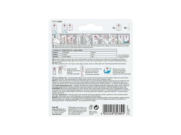 TESA 77777, Innendørs, Universalkrok, Hvit, 2 kg, 2 stykker