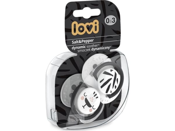 Lovi Dynamisk silikonsmokk 0-3 Salt pepper universal