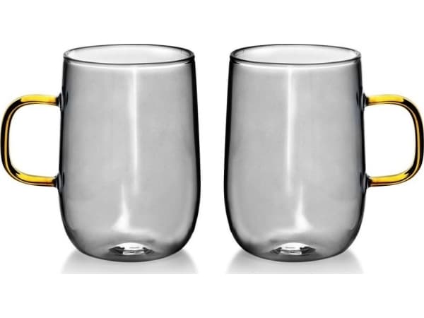 Affek Design PETER Set med 2 400 ml termomuggar 10,5x7,2xh11cm grå