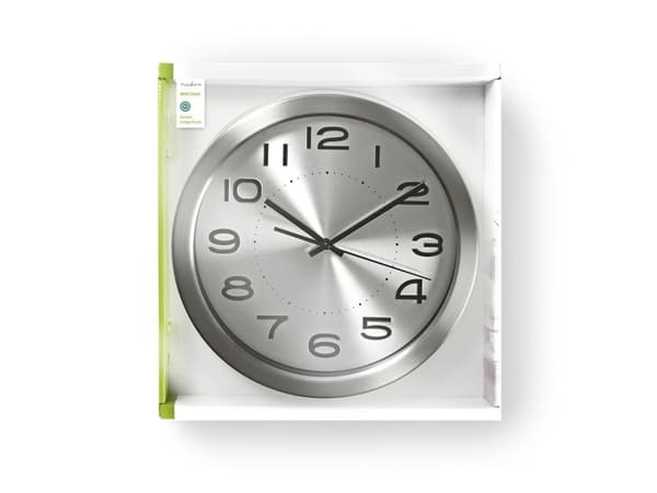 Nedis CLWA010MT30SR, Vegg, Rund, Sølv, Rustfritt stål, Moderne, AA