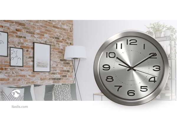 Nedis CLWA010MT30SR, Vegg, Rund, Sølv, Rustfritt stål, Moderne, AA