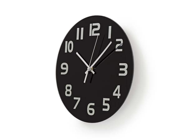 Nedis CLWA006GL30BK, Vegg, Rund, Sort, Glass, Moderne, AA