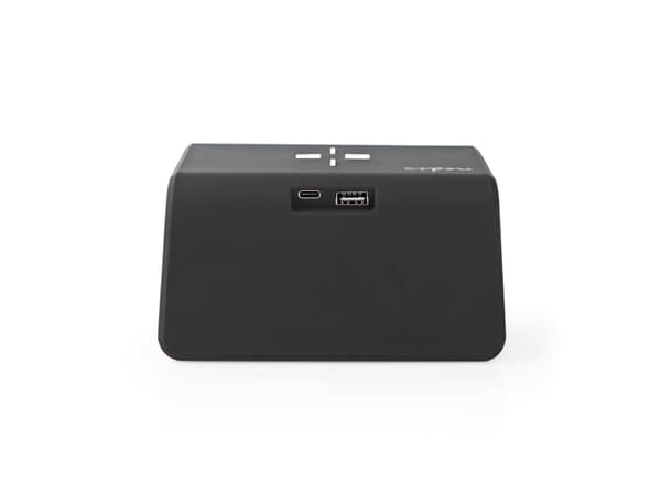 Nedis WCACQ30BK, Digital vekkerklokke, Rektangel, Sort, 24 timers, LCD, Hvit