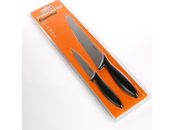 Fiskars 1023783 Messer-Set, 2-teilig, Schwarz Kunststoff/Edelstahl (1023783)