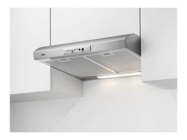 AEG DUB1611M - Kåpa - standard - bredd: 59.9 cm - djup: 51.3 cm - utsug och återcirkulering (med extra återcirkuleringssats) - rostfritt stål Rostfritt stål