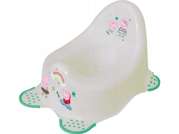 keeeper kids babypotte Adam "Peppa Pig", lys grå med trykk, med gummierte føtter, materiale: PP, - 1 stk (1867013319400)
