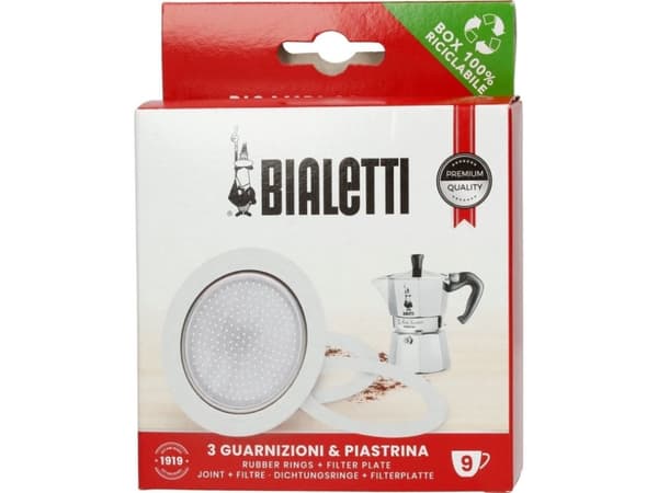 Bialetti 0800035, Kaffefilter, Bialetti, Moka Express / Dama, Grå, Vit, Gjuten aluminium, Plast