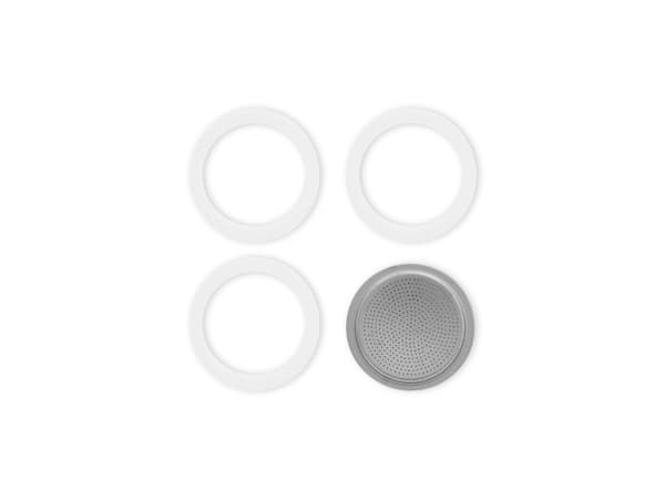 Bialetti 0800035, Kaffefilter, Bialetti, Moka Express / Dama, Grå, Vit, Gjuten aluminium, Plast