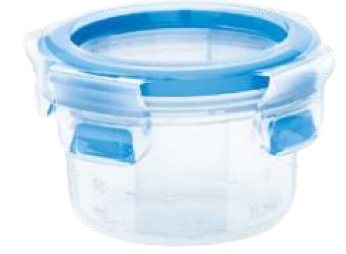 EMSA 508550, Säilö, Pyöreä, 0,15 L, Sininen, Läpinäkyvä, Polypropeeni (PP), Kestomuovinen elastomeeri, Hedelmät