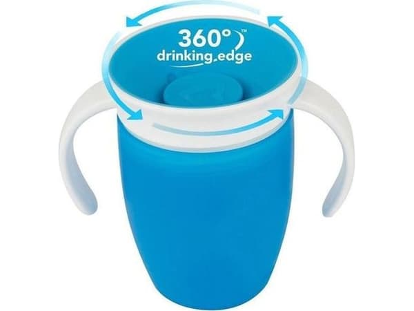 Munchkin 360 treningskopp med håndtak 207ml blå