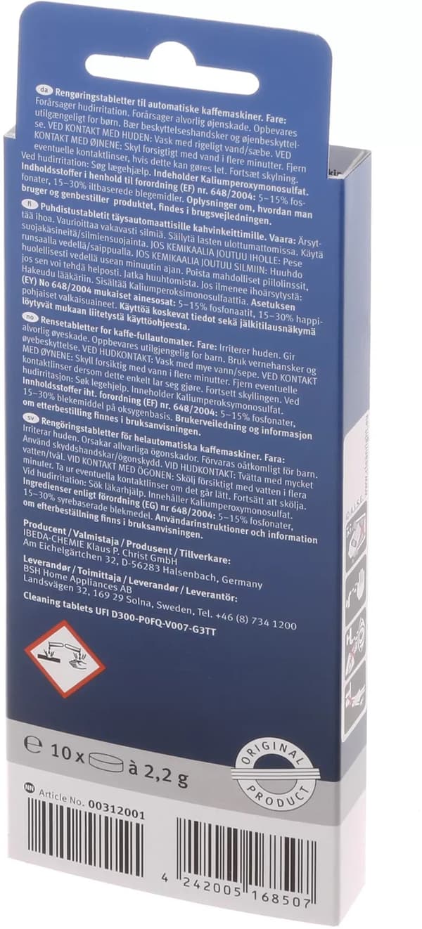 BSH Rensetabletter for kaffe-fullautomater