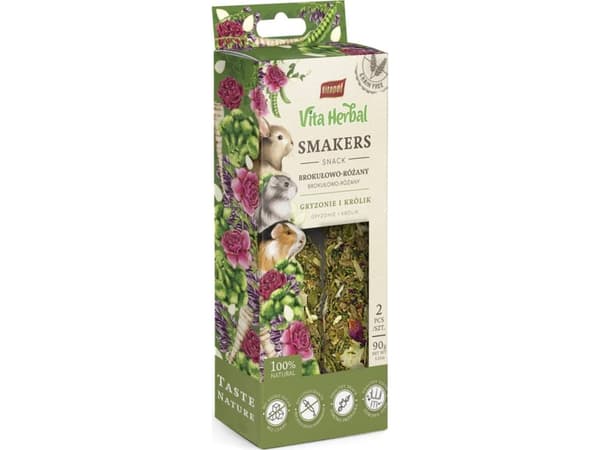 Vita Herbal Parsakaali-Ruusu Smacker jyrsijöille ja kaneille 90 g, 5 kpl/display
