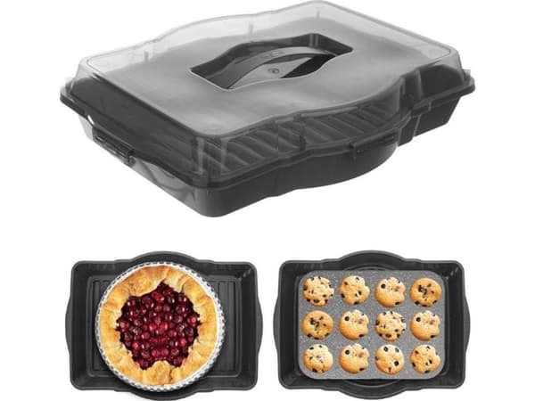 Orion Kitchen behållare för överföring av livsmedel förvaringsbricka med lock för bakverk