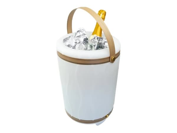 Schwaiger - Beverage cooler - bredde: 24 cm - dybde: 24 cm - høyde: 38 cm - hvit med built-in bluetooth speaker