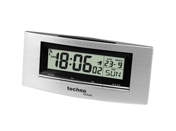 Technoline WT182, Digital vekkerklokke, Rektangel, Sølv, 12/24h, F, °C, LCD