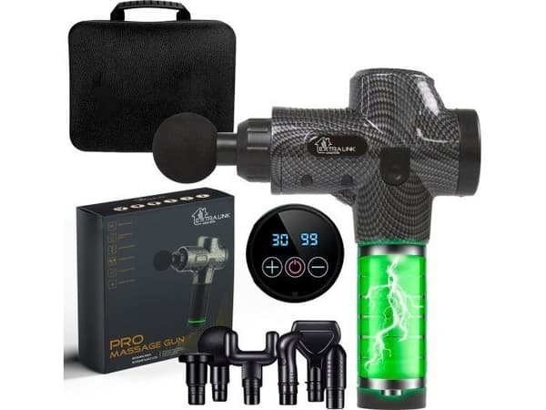 Extralink Massage Gun Pro | Hierontapistooli | 3800 RPM, 6 vaihdettavaa kärkeä