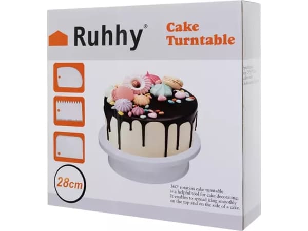 Ruhhy Rotating cake stand + 3 spatulas for decorating cakes