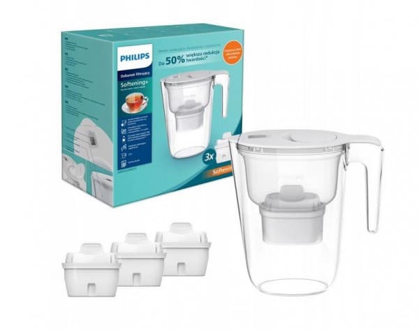 Philips Filterkanne MicroXclean Softening+ 2,6l AWP2943WHT3/58 + 3 filtre