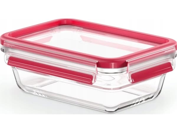 EMSA CLIP & CLOSE Glas - Box - Rechteckig - 0,7 l - Rot - Transparent - Glas - 420 °C (600739)