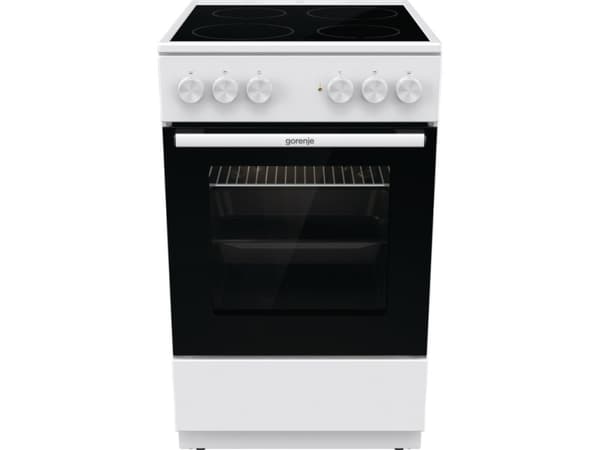 Gorenje GEC5A21WG, Frittstående komfyr, Hvit, Rotasjon, Hvit, Rustfritt stål, Stål Hvit