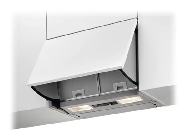 AEG DEB2631S - Kåpa - integrerad - bredd: 55.9 cm - djup: 27 cm - utsug och återcirkulering (med extra återcirkuleringssats) - vit Silver