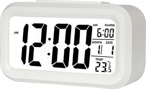 Vega CLOCK ALARM CLOCK TRUSTY LARGE LCD WHITE ZG21>