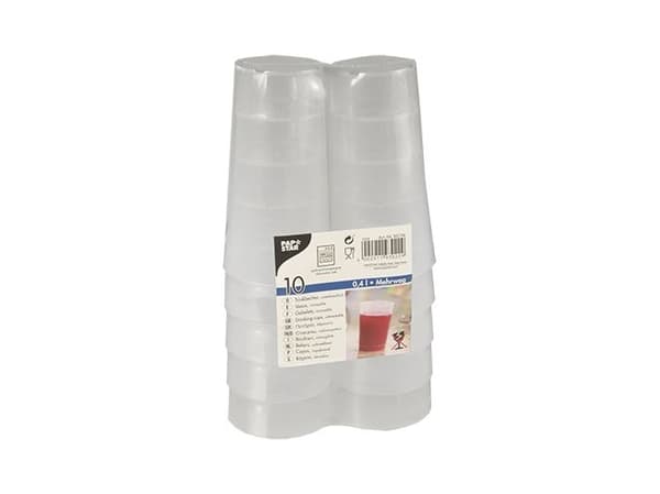 Papstar 85196, Single/enkelt, 0,4 l, Translucent, Polypropylen, Kopp, Universell