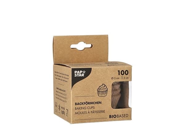 Papstar 88694, Kuppikakku-/muffinikupit, Pyöreä, -40 °C, 220 °C, Paperi, 30 mm