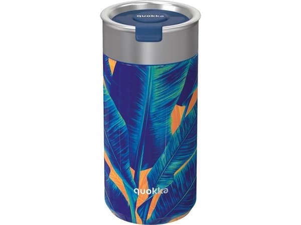 Quokka Boost Coffee Tumbler - Ruostumattomasta teräksestä valmistettu lämpömuki, jossa on keitin 400 ml (Blue Jungle)