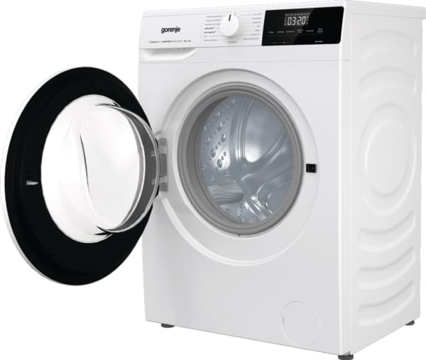 Gorenje W3D2A854ADPS/DE, Frontmatet, Frittstående, Hvit, Venstre, Hvit, Knapper, Rotasjon
