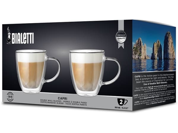 Bialetti Capri, Gjennomsiktig, Glass, Rund, 2 stykker, 160 °C, 160 ml