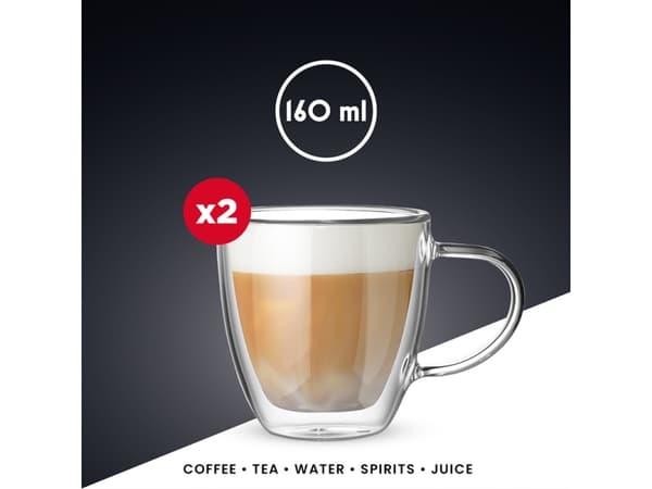 Bialetti Capri, Gjennomsiktig, Glass, Rund, 2 stykker, 160 °C, 160 ml