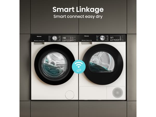 Hisense WF5S1045BW, frontlast, 10,5 kg, B, 72 dB, 1400 o/min, A